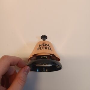 Desk Bell Copper & Black Wine Please Novelty Gift